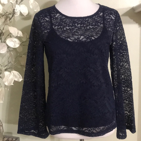 Banana Republic Navy Lace Top and Cami - Picture 1 of 6